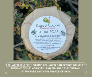 Eucalyptus Collagen Facial Soap - Kisses of Coconut