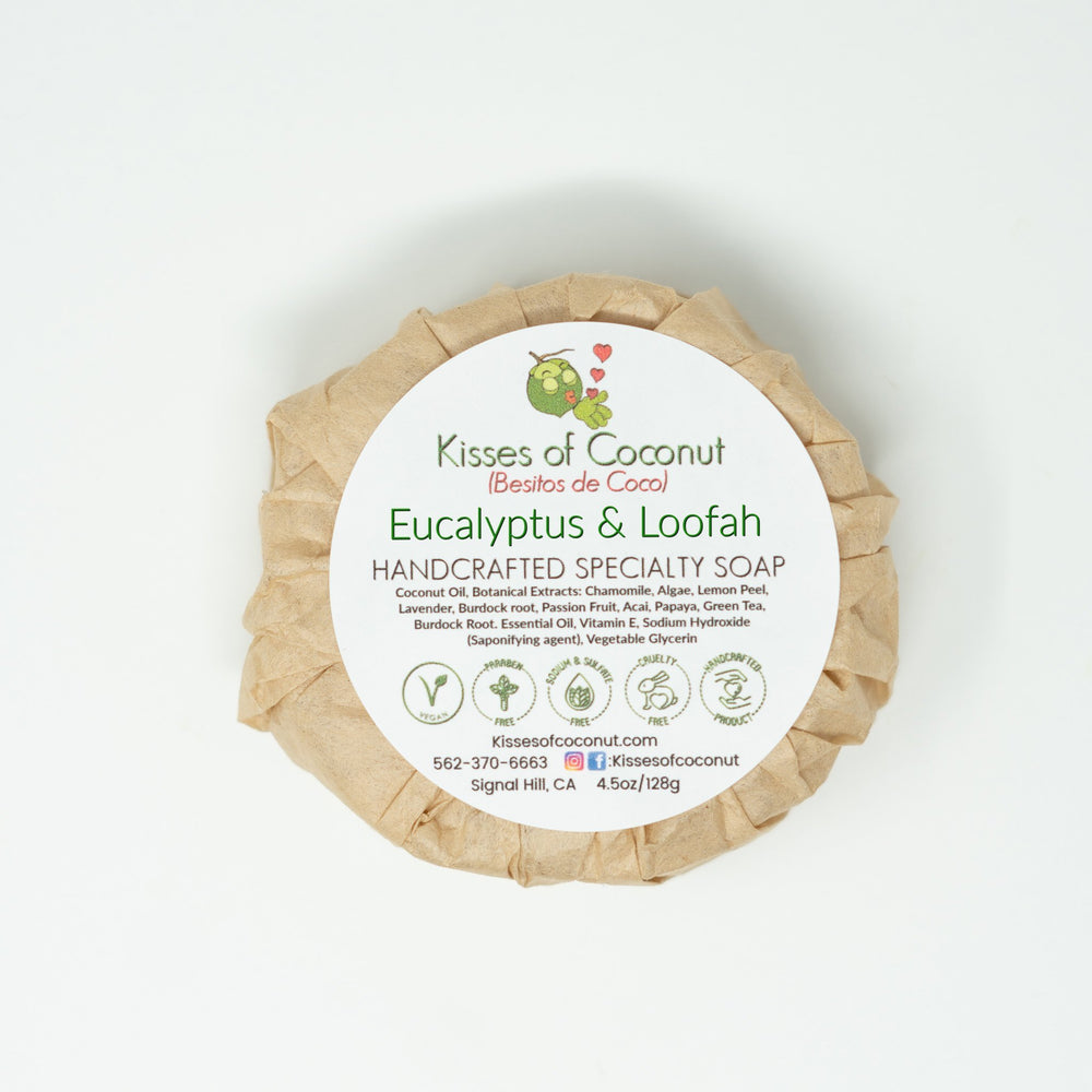 Eucalyptus & Loofah Soap - Kisses of Coconut