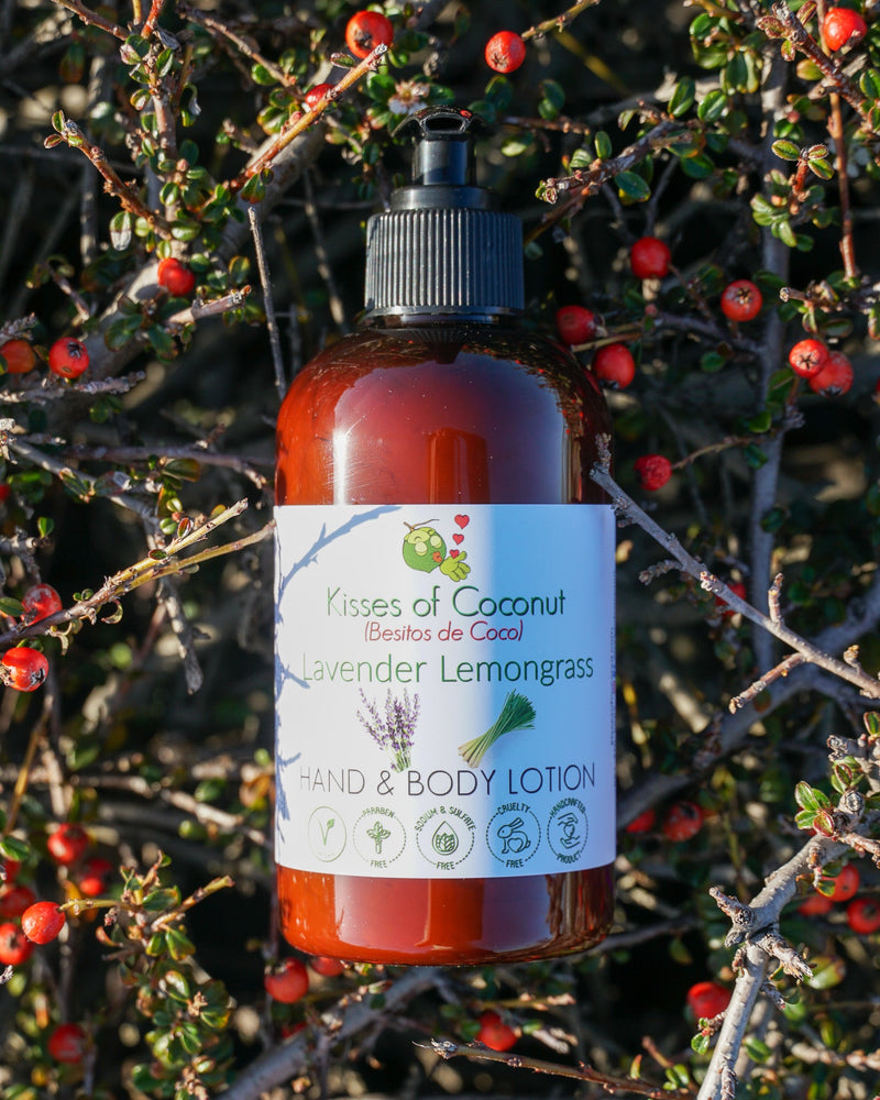 Lavender Lemongrass Hand & Body Lotion - Kisses of Coconut