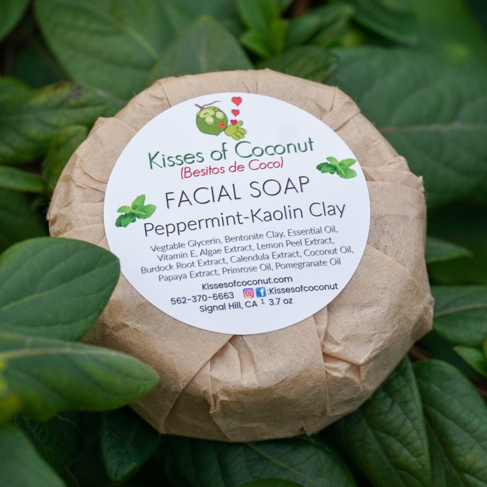 Peppermint Kaolin Clay Facial Soap - Kisses of Coconut