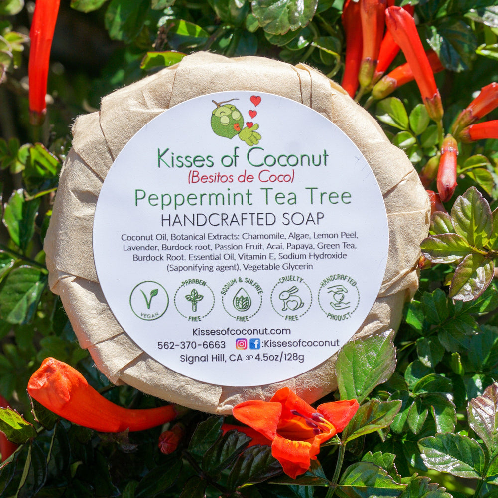Peppermint Tea Tree Soap - Kisses of Coconut