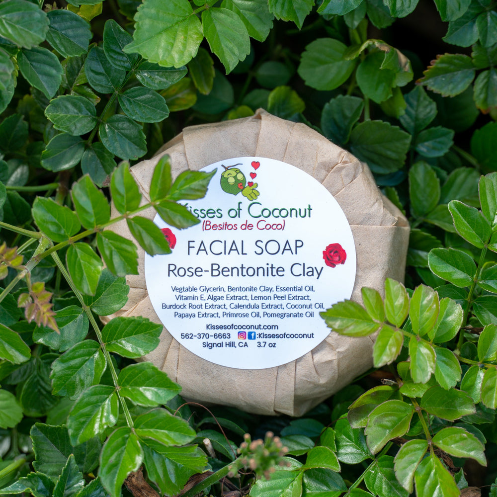 Rose Bentonite Clay Facial Soap - Kisses of Coconut