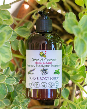 Rosemary Eucalyptus Peppermint Hand & Body Lotion - Kisses of Coconut