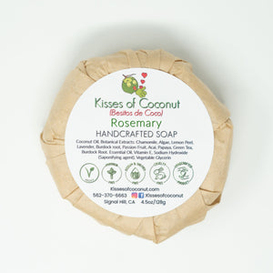 Rosemary Soap wrapped in biodegradable paper - Kisses of Coconut